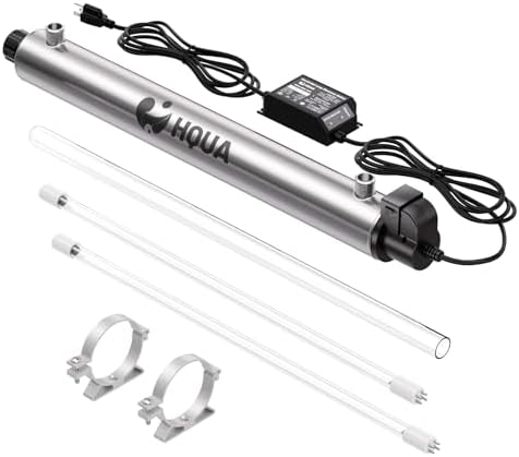 HQUA-OWS-6 120V 25W 1/2" MNPT Inlet/Outlet Small House,Kitchen Ultraviolet Water Purifier Filter, + 1 Extra UV Lamp by HQUA