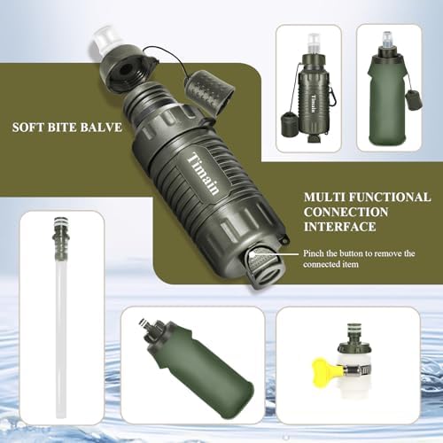Timain Portable Personal Water Filter Straw Water Filter Survival Gear for Emergency Preparedness, Outdoor Activities, Travel, Camping, Hiking, Fishing, Hunting - Image 4