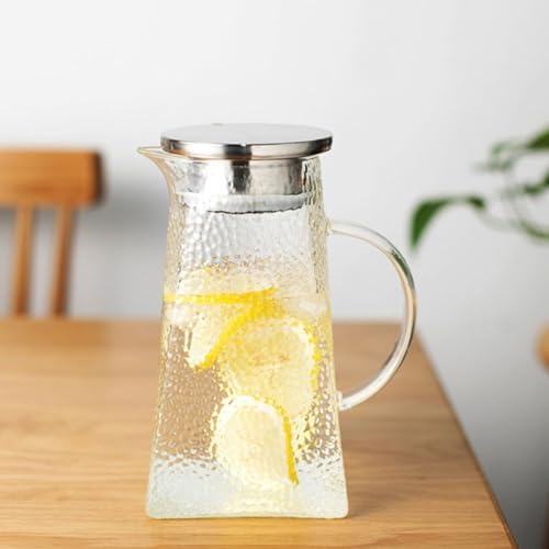 Glass Water Pitcher with Lid 1.5L Cold Beverage Jug - Image 3