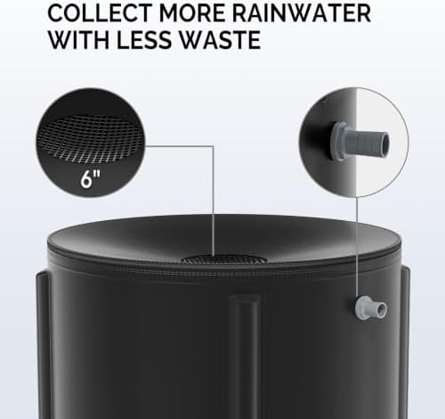 Outvita 132 Gallon Collapsible Rain Barrel, Garden Water Storage Tank, Portable Folding Rainwater Collector, Water Catcher with Filter Overflow Kit Faucet Black - Image 5