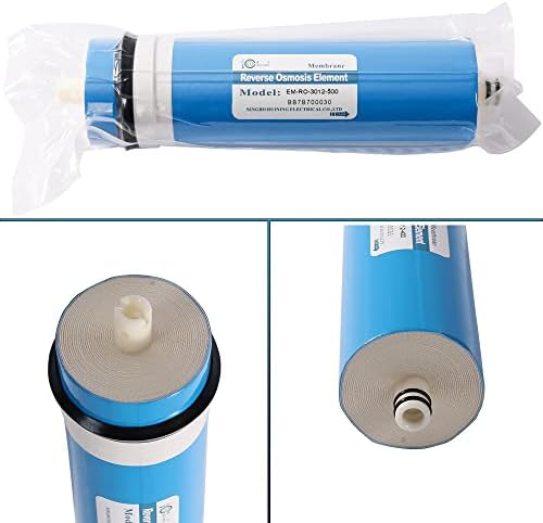 Huining 3012-500GPD Reverse Osmosis Membrane Housing Kit with 3/8 1/4 Quick Connector,Water Pipe,Wrench Whole Set Compatible with Residential Household Water Filtration System - Image 3