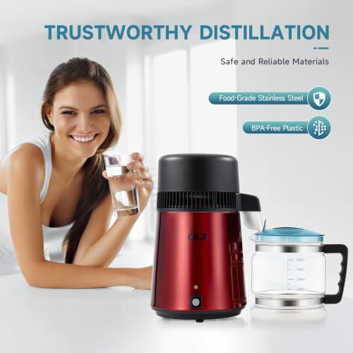 CO-Z Water Distiller, Stainless Steel Distilling Pure Water Machine for Home Countertop Table Desktop, 4L Distilled Water Making Machine, 4 Liter Water Purifier to Make Clean Water for Home - Image 3