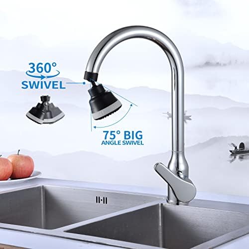 4 Spray Modes Faucet Aerator,360 Degree Faucet Sprayer Attachment,Big Angle Kitchen Faucet Aerator,Swivel Faucet Extender,Sink Sprayer Attachment for faucet,55/64 inch Female Thread (Black) - Image 3
