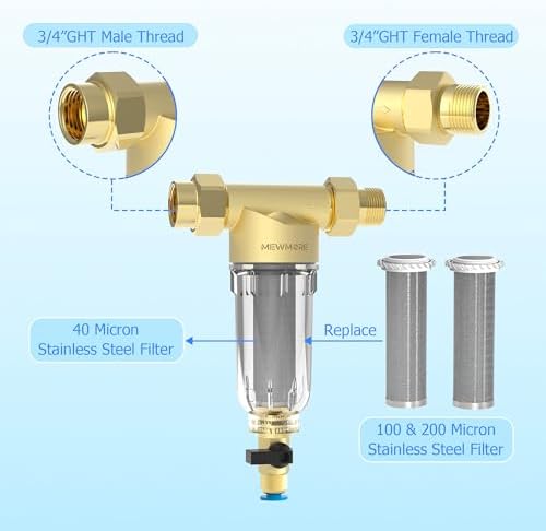 GFC40 Garden Hose Spin Down Sediment Filter with 3/4" GHT Connector - Image 2