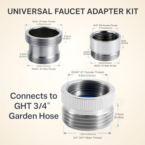 Faucet Adapter with Aerator, Sink Faucet to Garden Hose Connector - Image 2