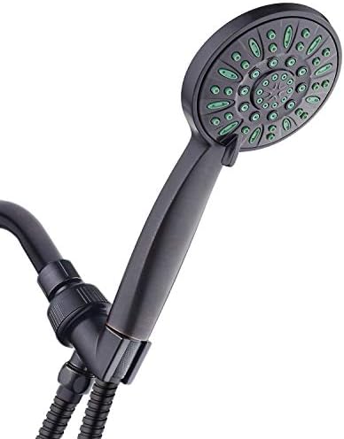 AquaDance Antimicrobial/Anti-Clog High-Pressure 6-setting Hand Shower, Microban Nozzle Protection from Growth of Mold, Mildew & Bacteria for Stronger Shower! Oil-Rubbed Bronze Finish/Coral Green Jets - Image 7