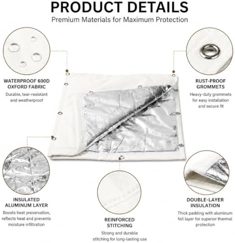 5-Layer Insulated Multi-Opening Valve Freeze Protector, Beige 30" W x 24" H - Image 3