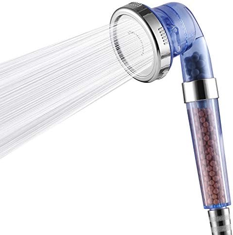 Detachable Ionic Filter Shower Head, High Pressure Showerhead with 3 Setting, Water Saving and Purify Water Quality, Stone Filter Beads Handheld Shower for Dry Hair and Skin Spa by imtfzct
