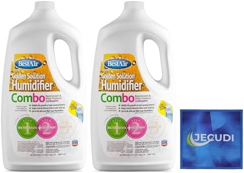 Bacteriostatic Humidifier Water Treatment– Extend Filter Life Eliminate Odors & Prevent Bacterial Growth – Compatible with All Cool Mist & Warm Mist Humidifiers – 64 oz Easy Pour Bottle (2 pack) by JECUDI