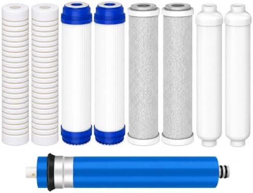 CFS 9 Piece RO Filter Set with 50 GPD Membrane for 10x2.5 Systems by CompleteFiltrationServices