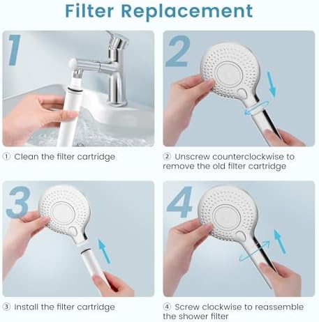 FEELSO Shower Filter for Handheld Shower Head, 4 PCS Replacement Filters - Image 7