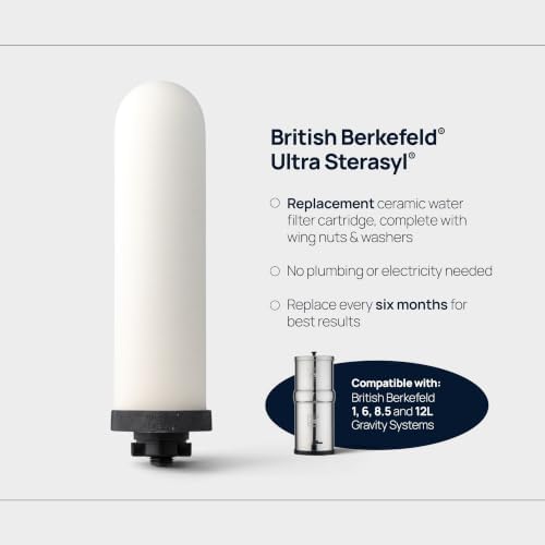 British Berkefeld Doulton 8674 Ultra Sterasyl Ceramic Filter Candle for Countertop Gravity Water Filter System Short Mount 7" - 4 Pack - Image 3