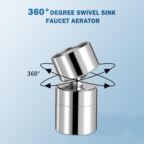 Hibbent Metal NSF/ANSI/CAN 372 Faucet Aerator with Dual-function, Silver - Image 7