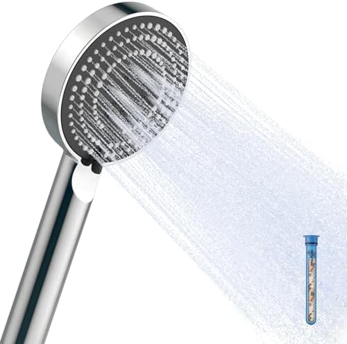 OFFO High Pressure Shower Wand with Filter, 20 Stage Handheld Shower Head with Filters for Hard Water, 6-Mode Shower Head to Remove Chlorine, Chrome by OFFO