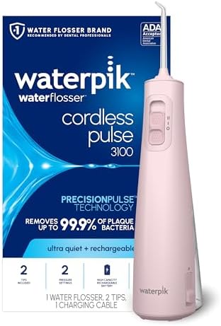 Waterpik Cordless Pulse 3100 Portable Water Flosser, Rechargeable, Pink by Waterpik