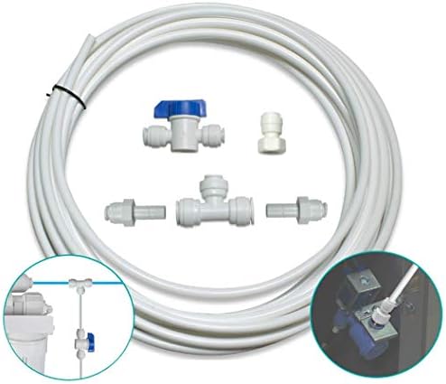 Metpure 1/4" & 3/8" Ice Maker installation Kit For Reverse Osmosis Systems & Water Filter Fridge Ice Maker Line with 25' Feet Tubing and Inline valve by MetpureInc