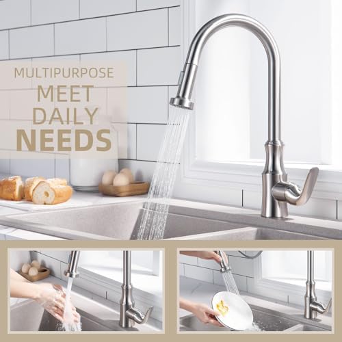 Angle Simple Kitchen Faucet Head Replacement, Sink Sprayer, Brushed Nickel - Image 4