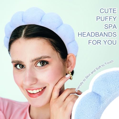 3 Pack Spa Terry Cloth Headbands - Puffy Hair Bands for Skincare, Makeup, and Face Washing - Image 4