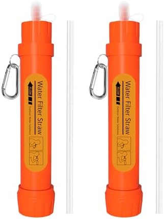 Personal Water Filter Straw, 4-Stage NSF Certified Portable Water Purifier, BPA-Free Emergency Water Filtration Survival Gear for Hiking Camping Travel Emergency Preparedness by FS-TFC