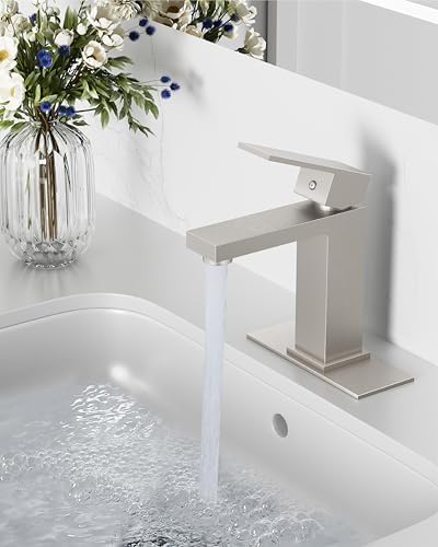 Midanya Bathroom Faucets 1 Hole Single Handle,Brushed Nickel - Image 2
