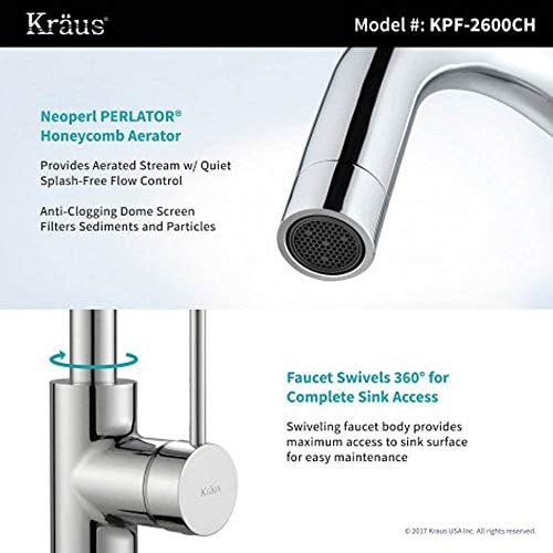 KRAUS Spot Free Oletto Single Handle Kitchen Bar Faucet in All-Brite Stainless Steel Finish, KPF-2600SFS (Pack of 1) - Image 5