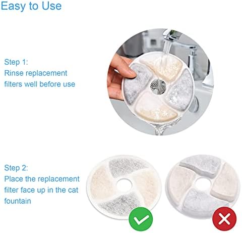 SORON Cat Water Fountain Filters, 4 Packs Replacement Filters for Automatic Pet Fountain, 4.13inch Filters For Cat Water Fountain - Image 6