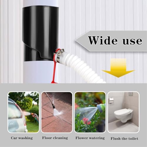 Downspout Rainwater Collection, 8cm Round Residential Downspouts Rain Barrels Diverter Kit Barrels Gutter Diverter for Irrigation and Aquarium (Black) - Image 3