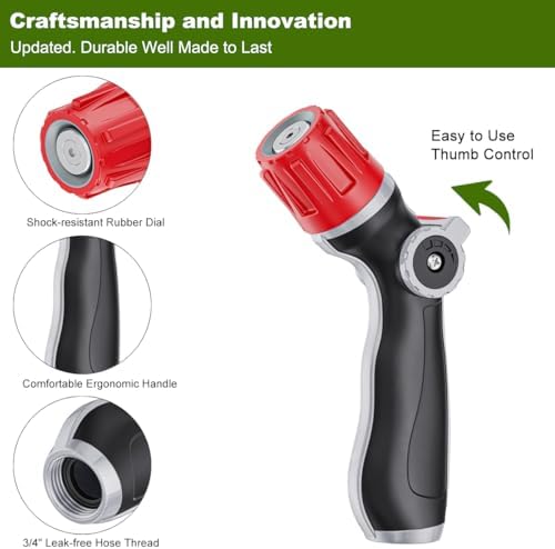 FANHAO Upgraded Metal Garden Hose Nozzle Heavy Duty, 30% Higher Water Flow - Image 3
