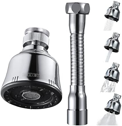 Sink Faucet Sprayer Attachment, Upgrade 4 Mode Adjustable Kitchen Faucet Head, Movable Kitchen Tap Head 360° Rotatable with Extension Hose, Anti-Splash Sink Sprayer Facuet Nozzle Head Water Saving by YDmeet