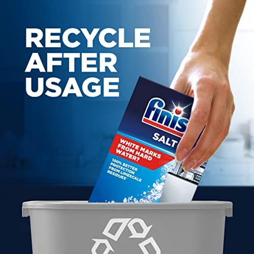 Finish, Dishwasher Salt, 4kg, Prevents Limescale and White Residue, Effective against Hard Water, For Cleaner and Shinier Dishes vs Dishwasher tablets alone - Image 6