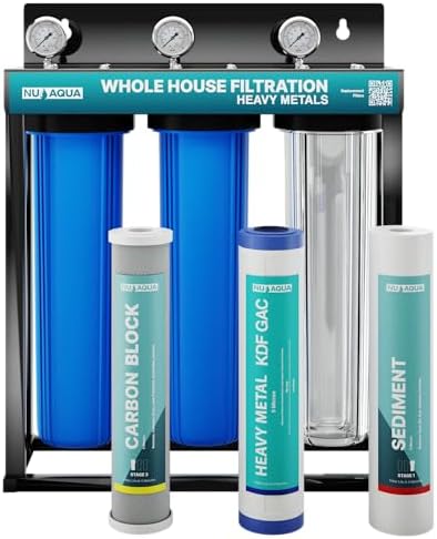 NU Aqua 3-Stage Heavy Metal Whole House Water Filter System - 20" x 4.5" by NUAqua
