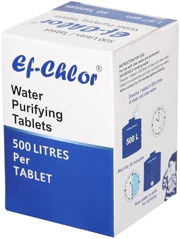 Ef-Chlor Overhead & Underground Water Tank Purification Tablets/Pills 1.67gm Jar of 50 Tablets Having 3 Years Shelf Life 1 Tablet Purifies 132 Gallons Water - Image 5
