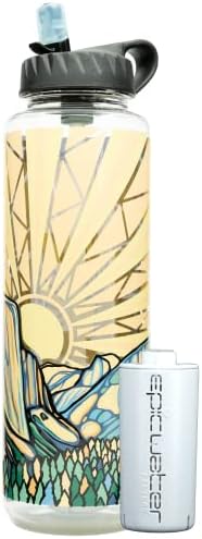 Epic Water Filters Nalgene OG Water Bottle with Filter, USA Made, BPA Free, Removes 99.99% Tap Water Contaminants, Forever Chemicals, Honnold Foundation Art, 48 oz by EpicWaterFilters