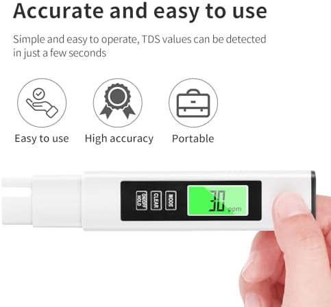 New 4 in 1 TDS Meter, TDS Meter Digital Water Tester, Accurate and Reliable, Water Tester,TDS EC and Temperature (° C/° F) Meter, 0-9990ppm,Used for Drinking Water and RO/DI Systems - Image 6