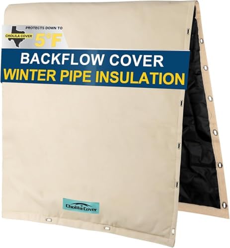 Backflow Preventer Cover, 36" W x 24" H, 2-Way Opening, Khaki by CholilaCover