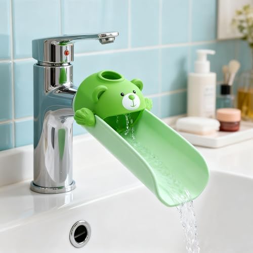 SKYROKU Faucet Extender for Toddlers with Temperature Sensor, Cute Bear - Image 3