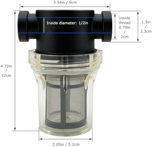 1/2" Female NPT in-Line Strainer with 100 mesh Stainless Steel Filter Screen (1/2“ 100 Mesh) (Pack of 2) - Image 2