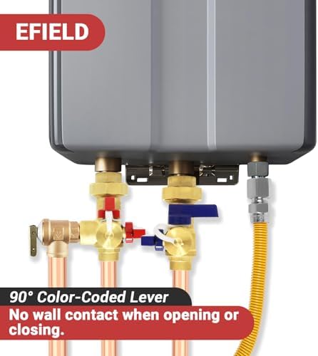 1Pcs EFIELD 3/4"Sweat IPS Tankless Water Heater Service Valve Kit(TOOL033) - Image 6