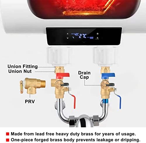 3/4 in IPS Tankless Water Heater Service Valve Kit with Relief Valve - Image 2