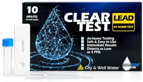 Lead Test Kit for Drinking Water – Detects Lead Below 5 PPB, Results in 10 Minutes – At-Home Water Test for Tap, Well & Filtered Water – 1 Test by Unknown