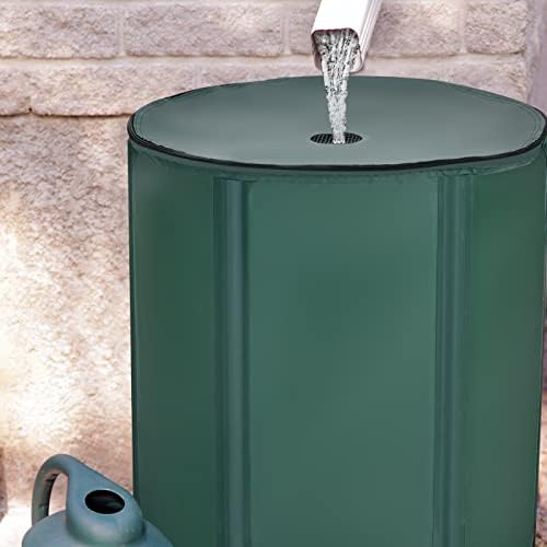 Goflame Rain Barrel Water Collector Portable Foldable Collapsible Tank,Spigot Filter Water Storage Container, Green (60 Gallon) - Image 2