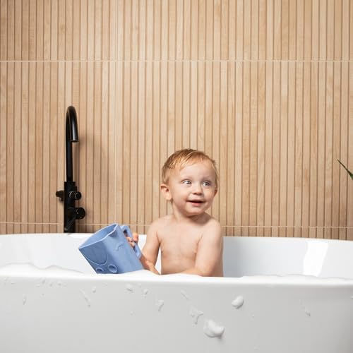 Rinzee® Baby Bath Rinse Cup with Suctions – Soft Silicone Shampoo Rinser for Kids – BPA‑Free, Drains Upside Down, Sticks to Tiles. Patent Pending - Image 5