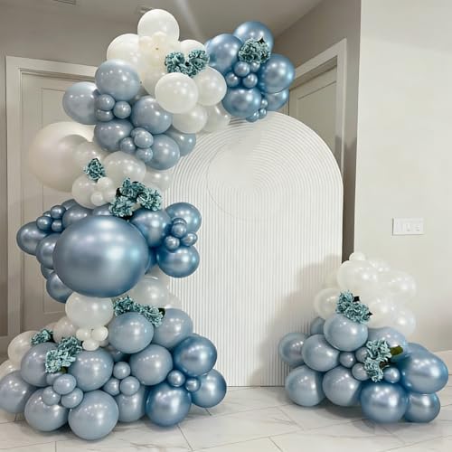 Dusty Blue Balloon Arch Kit,129Pcs Light Blue Balloons - Image 6