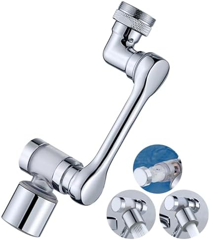Faucet Extender, Rotating Faucet Sprayer Attachment for Drinking Water, Sink Filter Water Faucet for Skin with Two Spray Modes, Kitchen Faucet Aerator and Faucet Extender for Bathroom Sink by TSJLIKI