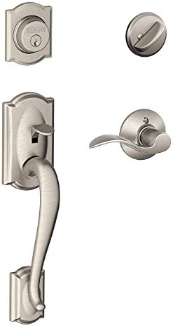 SCHLAGE Lock Company Camelot Single Cylinder Handleset and Right Hand Accent Lever, Satin Nickel (F60 CAM 619 ACC RH) by Unknown