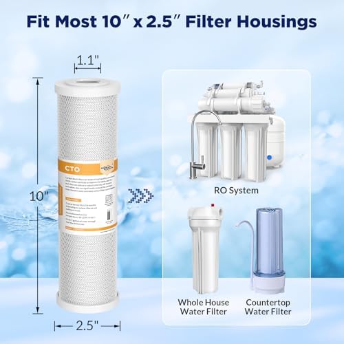 Membrane Solutions 5 Micron 10" x 2.5" CTO Carbon Block Water Filter - Image 5
