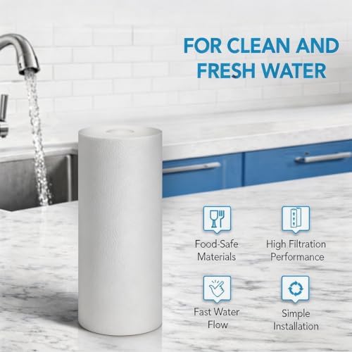 2-Pack 5-Inch PP Cotton Sediment Filter Cartridge, 5 Micron Replacement for Under Sink, Countertop & Small Water Purifier Systems - Image 4