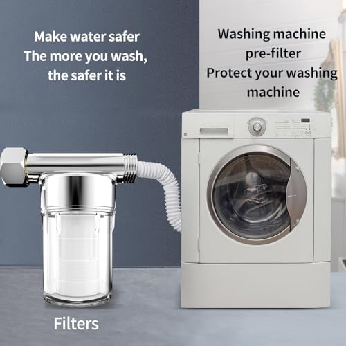 Brass pre-filter for Water Filtration, Compatible with Dishwashers, Washing Machines & Water Heaters,T-Shape Sediment Filter (Cotton core + 4 cores) - Image 2