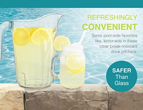 Arrow Clear Plastic Pitcher, 60 oz - 6 pk - Stackable Space-Saving Design - Dishwasher Safe - Ideal for Water, Beer & Juice - BPA Free - Made in USA - Image 5