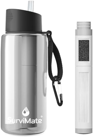 SurviMate 5-Stage 0.01μm Ultra-Filtration Filtered Water Bottle BPA-Free by SurviMate